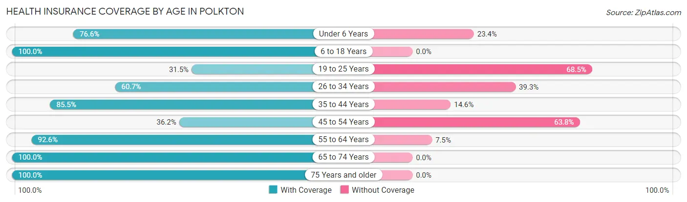 Health Insurance Coverage by Age in Polkton