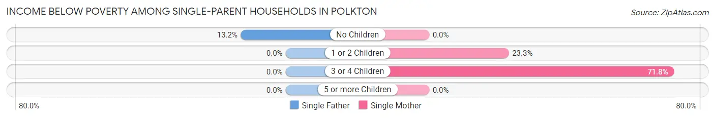 Income Below Poverty Among Single-Parent Households in Polkton