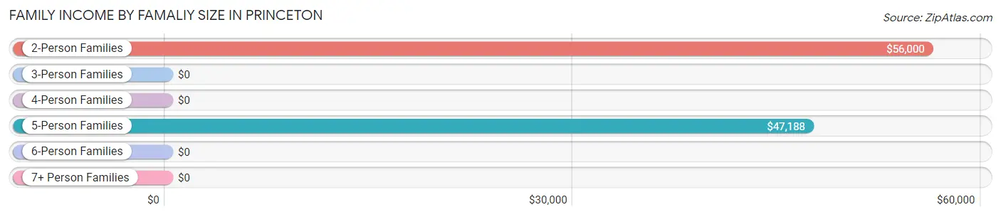 Family Income by Famaliy Size in Princeton