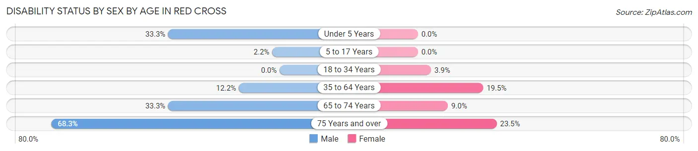 Disability Status by Sex by Age in Red Cross