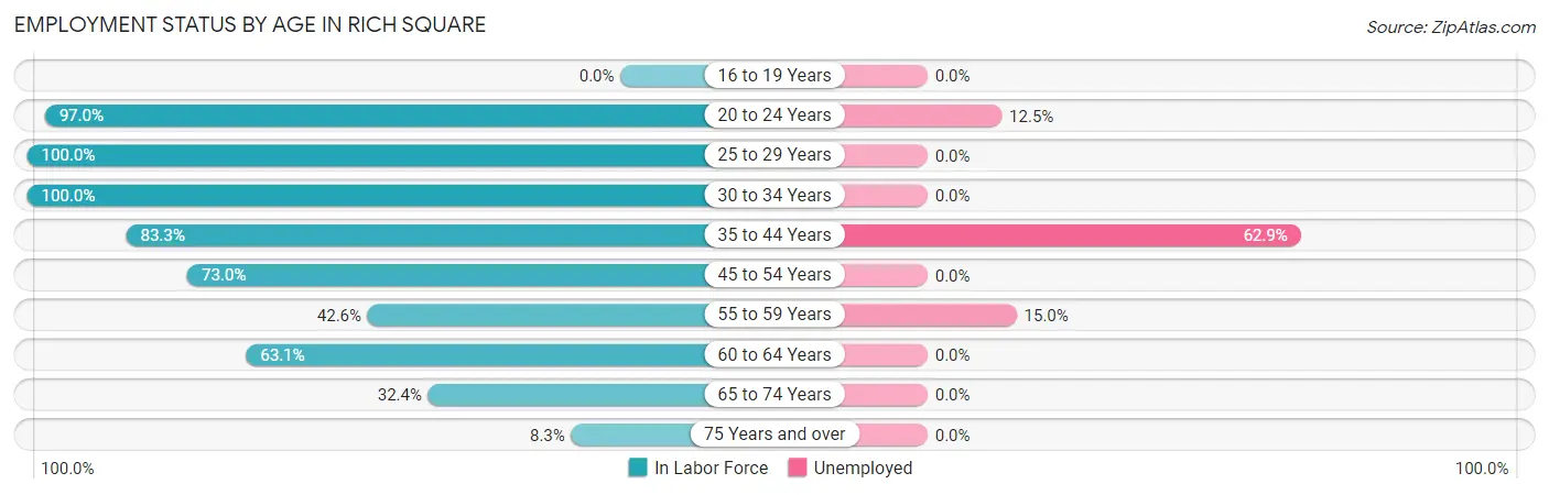 Employment Status by Age in Rich Square