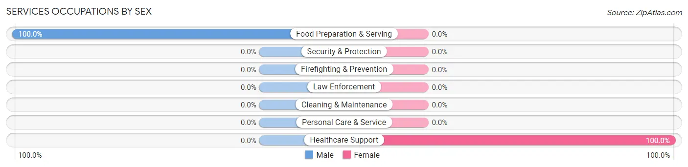 Services Occupations by Sex in Rodanthe