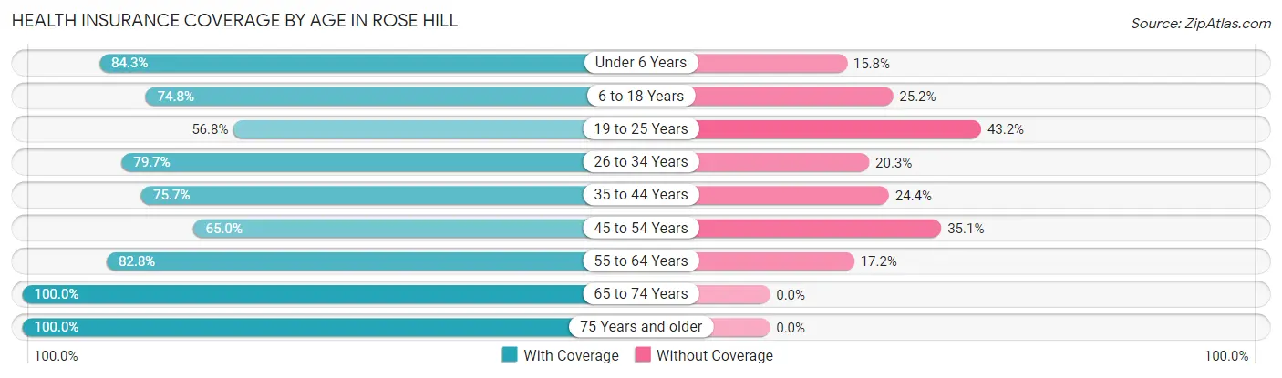 Health Insurance Coverage by Age in Rose Hill