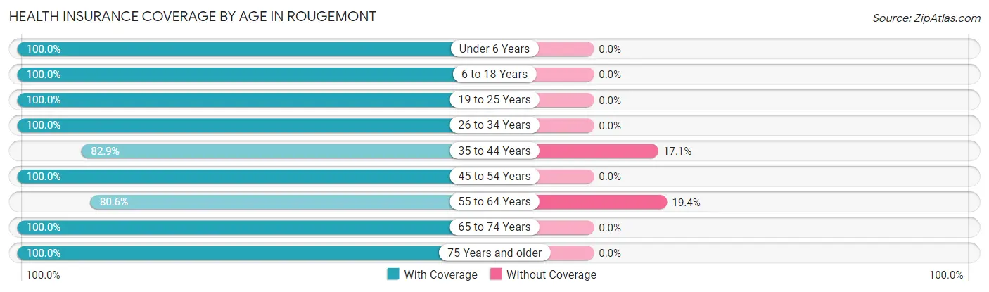 Health Insurance Coverage by Age in Rougemont