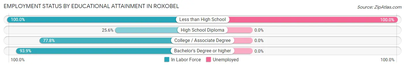 Employment Status by Educational Attainment in Roxobel