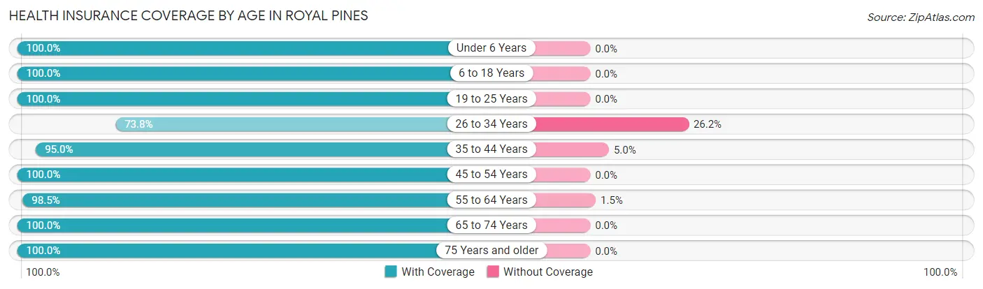 Health Insurance Coverage by Age in Royal Pines