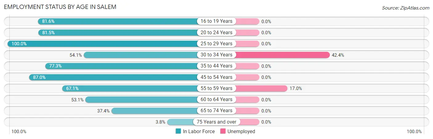 Employment Status by Age in Salem
