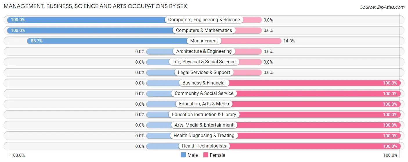 Management, Business, Science and Arts Occupations by Sex in Salemburg
