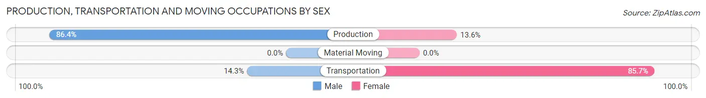 Production, Transportation and Moving Occupations by Sex in Salemburg