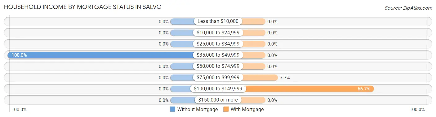 Household Income by Mortgage Status in Salvo