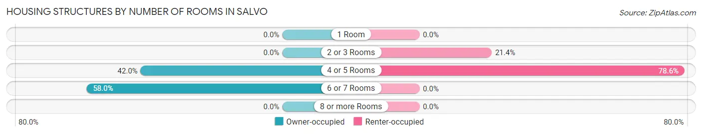 Housing Structures by Number of Rooms in Salvo