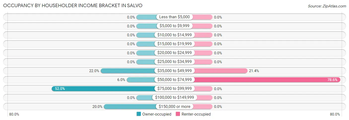 Occupancy by Householder Income Bracket in Salvo