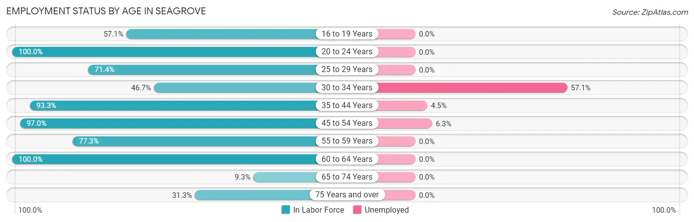 Employment Status by Age in Seagrove
