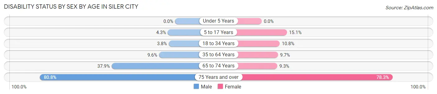 Disability Status by Sex by Age in Siler City