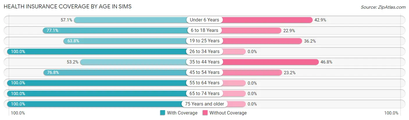 Health Insurance Coverage by Age in Sims