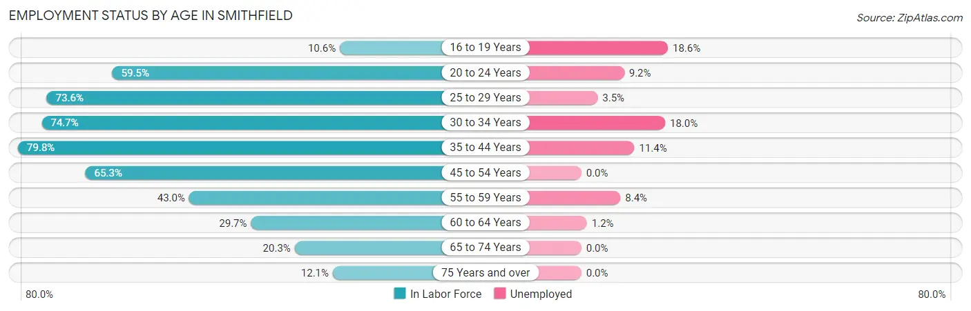 Employment Status by Age in Smithfield