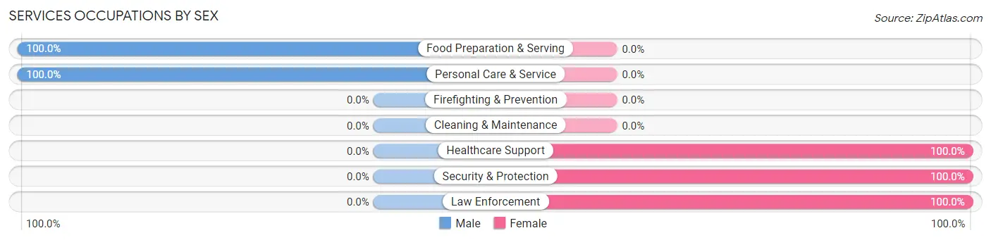 Services Occupations by Sex in South Rosemary