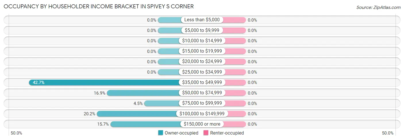 Occupancy by Householder Income Bracket in Spivey s Corner