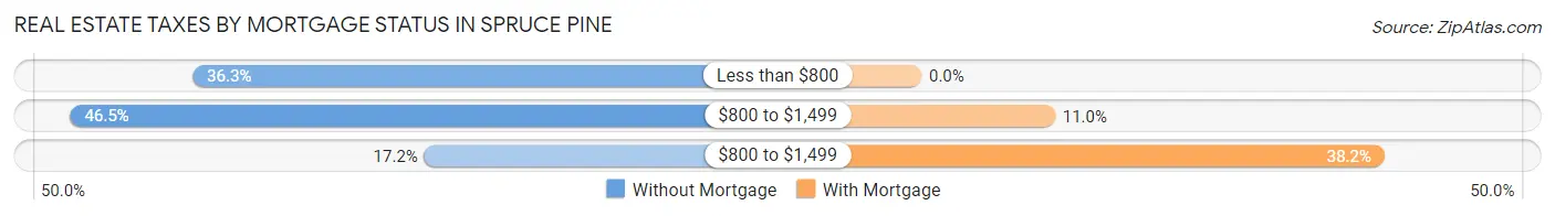 Real Estate Taxes by Mortgage Status in Spruce Pine
