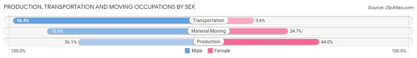 Production, Transportation and Moving Occupations by Sex in Statesville
