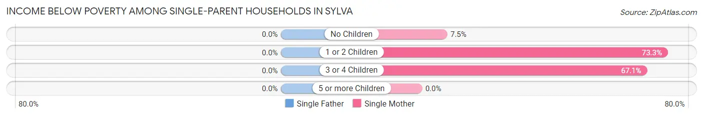 Income Below Poverty Among Single-Parent Households in Sylva