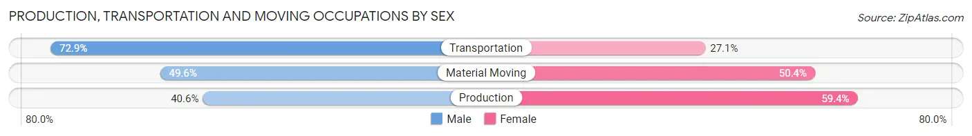 Production, Transportation and Moving Occupations by Sex in Tarboro