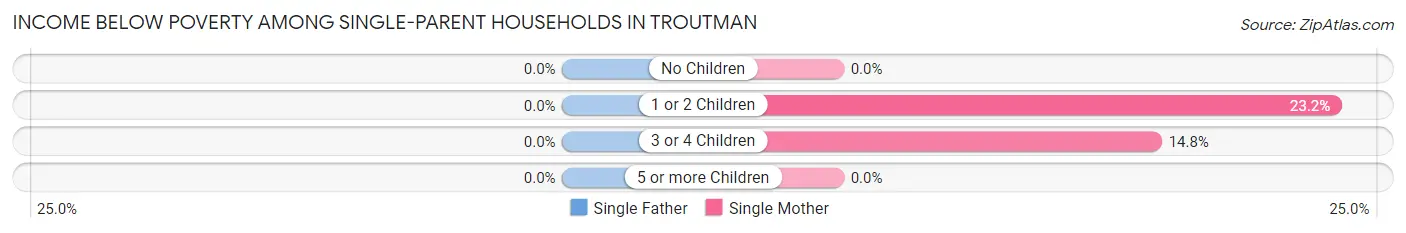 Income Below Poverty Among Single-Parent Households in Troutman