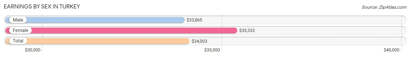 Earnings by Sex in Turkey