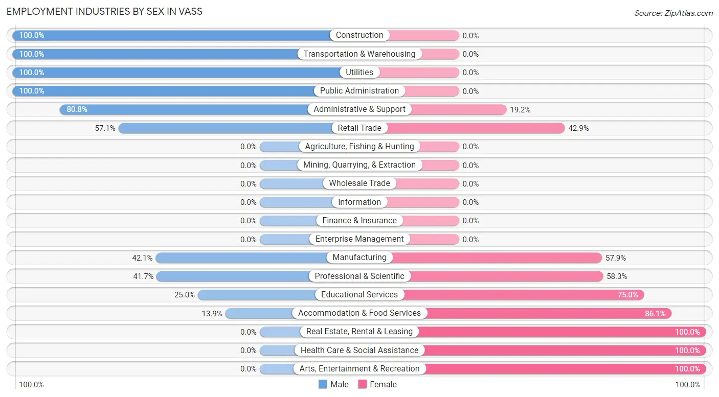 Employment Industries by Sex in Vass