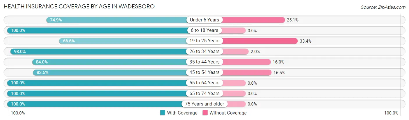 Health Insurance Coverage by Age in Wadesboro