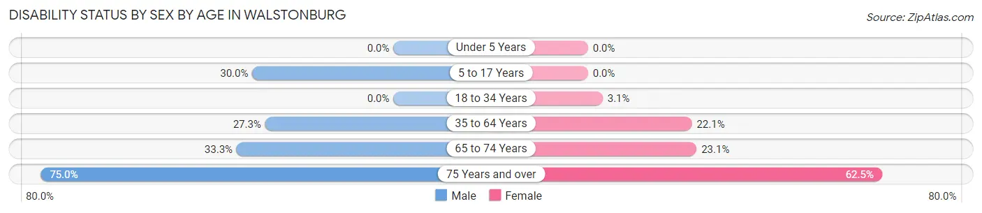 Disability Status by Sex by Age in Walstonburg