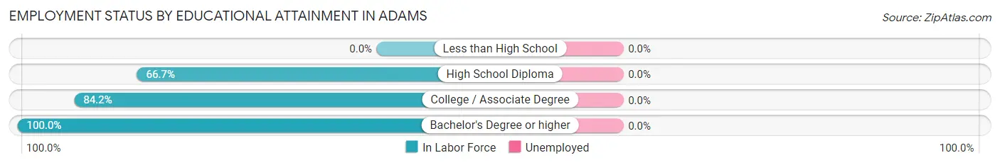 Employment Status by Educational Attainment in Adams