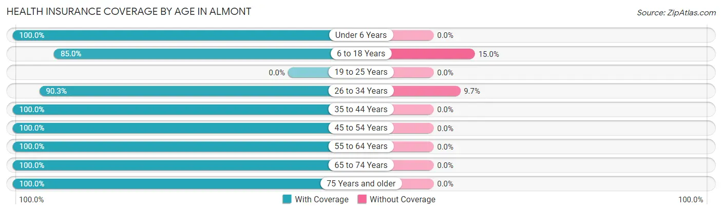 Health Insurance Coverage by Age in Almont