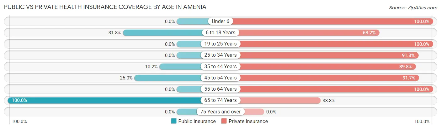 Public vs Private Health Insurance Coverage by Age in Amenia