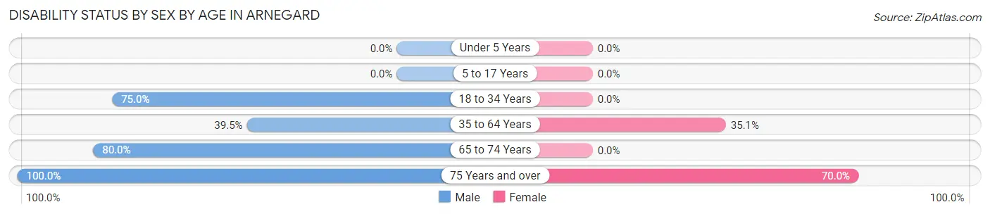 Disability Status by Sex by Age in Arnegard
