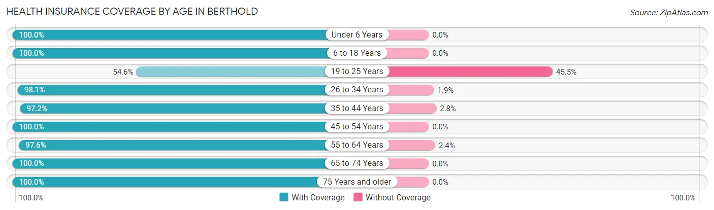Health Insurance Coverage by Age in Berthold
