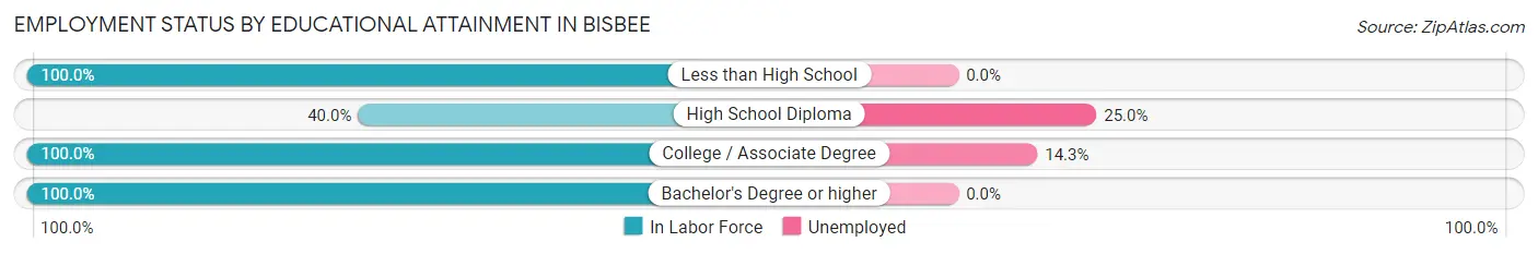 Employment Status by Educational Attainment in Bisbee