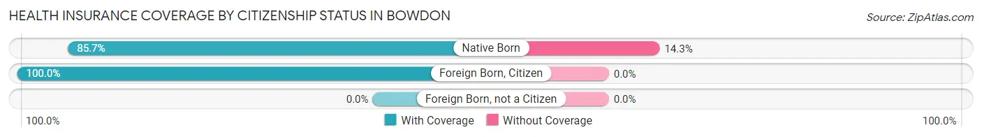 Health Insurance Coverage by Citizenship Status in Bowdon