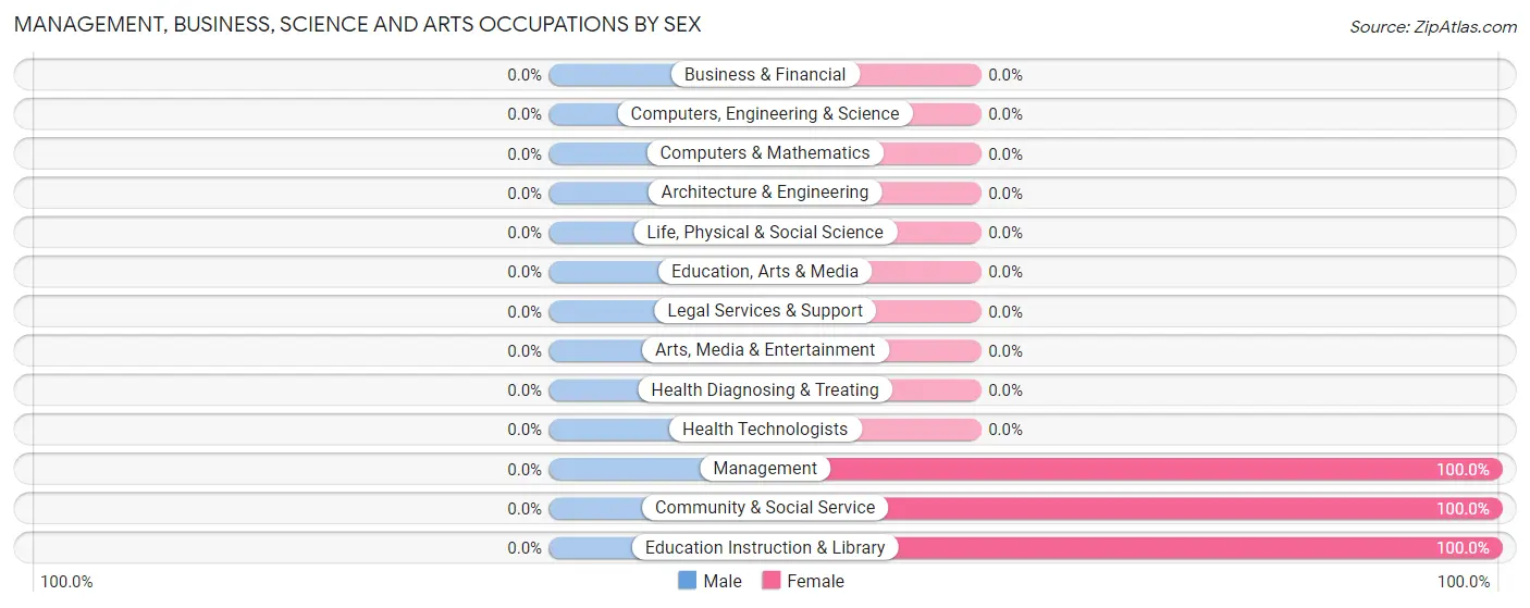 Management, Business, Science and Arts Occupations by Sex in Braddock