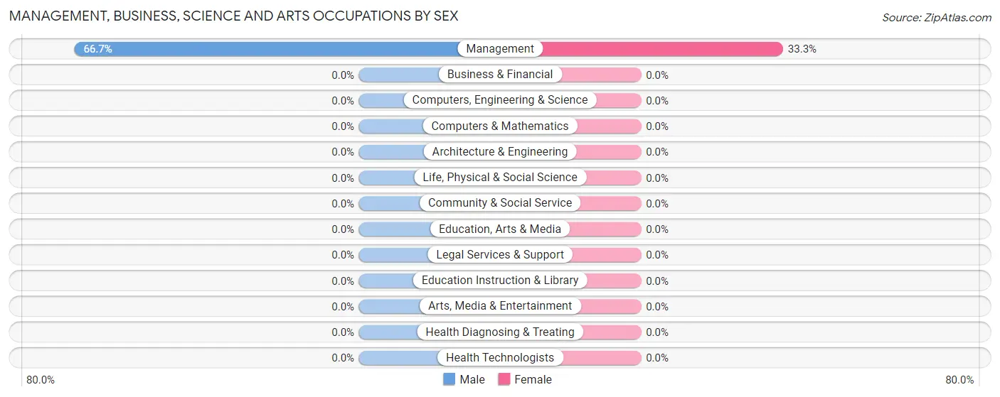 Management, Business, Science and Arts Occupations by Sex in Brocket