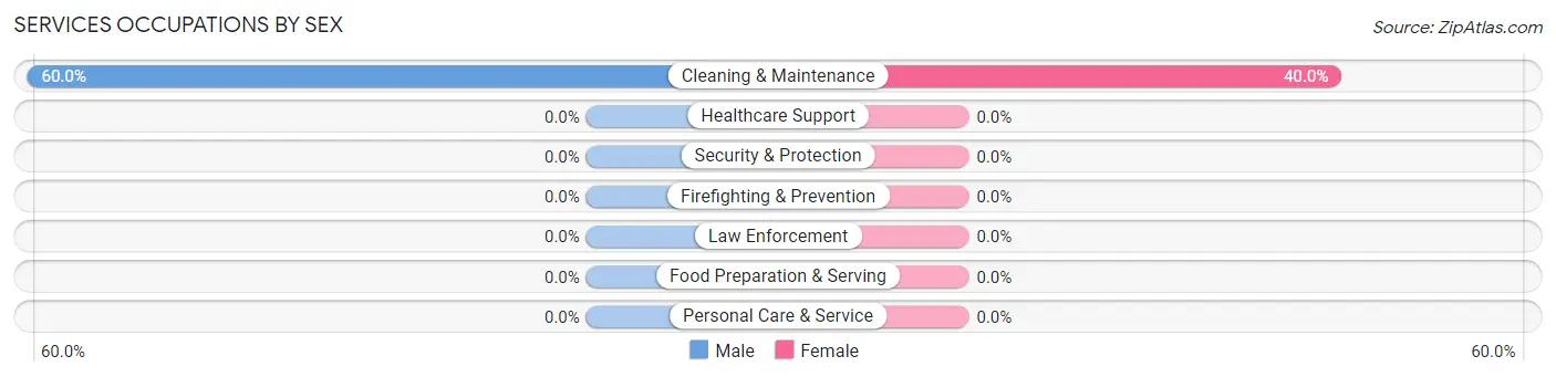 Services Occupations by Sex in Brocket