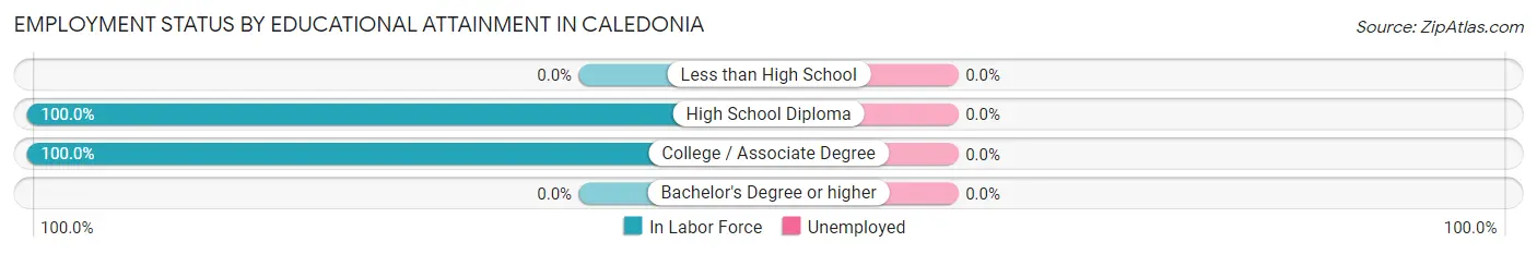 Employment Status by Educational Attainment in Caledonia