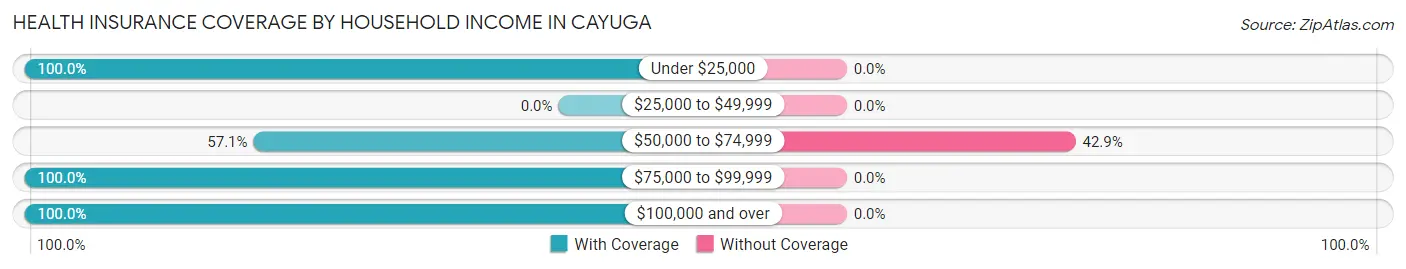 Health Insurance Coverage by Household Income in Cayuga