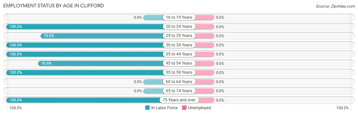 Employment Status by Age in Clifford