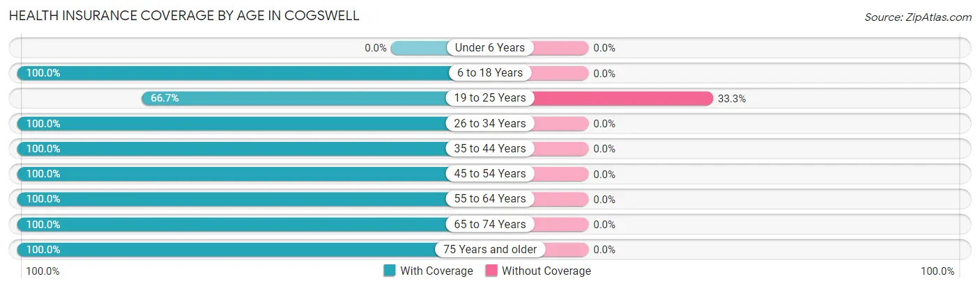 Health Insurance Coverage by Age in Cogswell