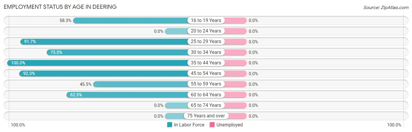 Employment Status by Age in Deering