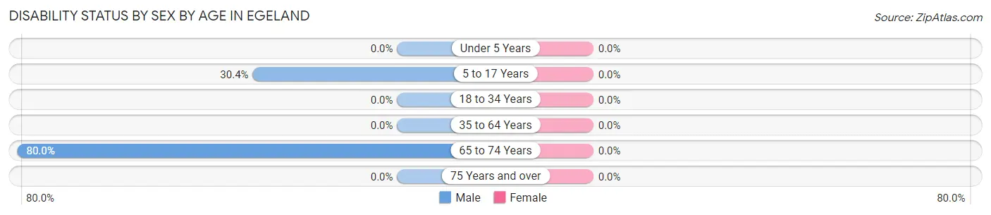 Disability Status by Sex by Age in Egeland