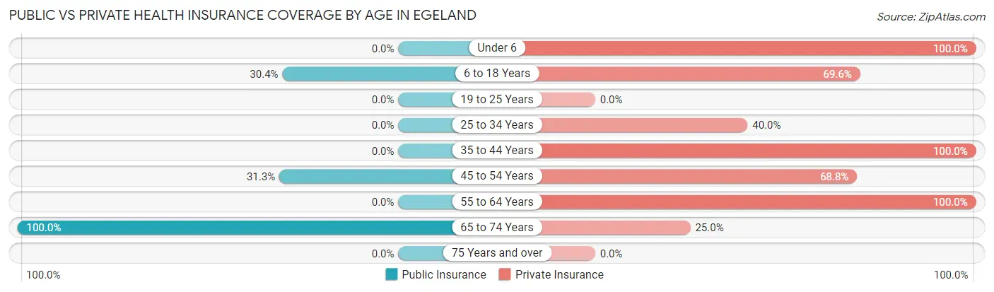 Public vs Private Health Insurance Coverage by Age in Egeland