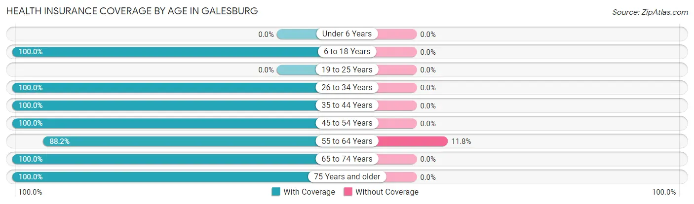 Health Insurance Coverage by Age in Galesburg