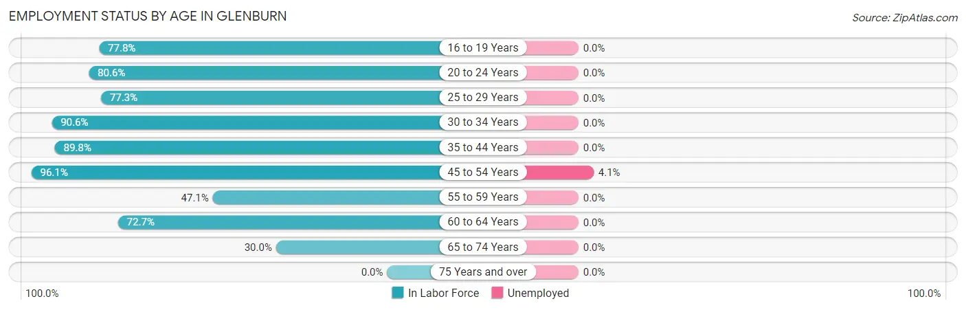 Employment Status by Age in Glenburn